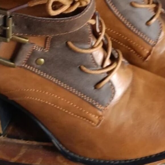Pierre Dumas Ravenna-Two Tone Brown Lace Up Heeled Boots 8.5🆕📦⌚🏃🏻💨⚡🚚 - Picture 8 of 12